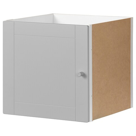 IKEA KALLAX  (ИКЕА КАЛЛАКС)  -  Вставка с дверцей, фрезерованная/серая, 33x33 см