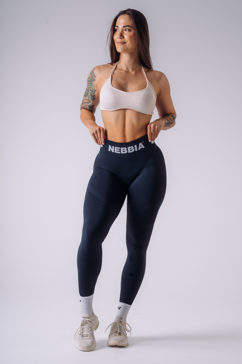 Леггинсы High-Waist Push-Up Leggings FLOW SEAMLESS 496 Темно синие