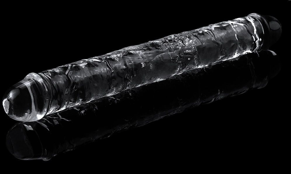 Прозрачный двусторонний фаллоимитатор Flawless Clear Double Dildo - 30 см. (Цвет: прозрачный)