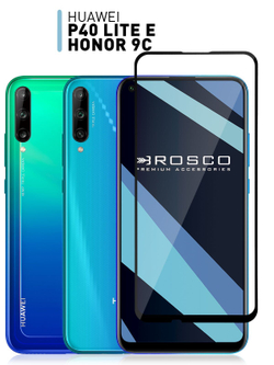 Защитное стекло ROSCO для Huawei P40 lite E;Honor 9C оптом (арт. HW-P40LE-FSP-GLASS-BLACK)