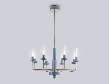 Люстра светодиодная на штанге LED 13W 3000K LH53126 GD/WH/GB золото/белый/серо-синий High Light Ceramo Modern Ambrella