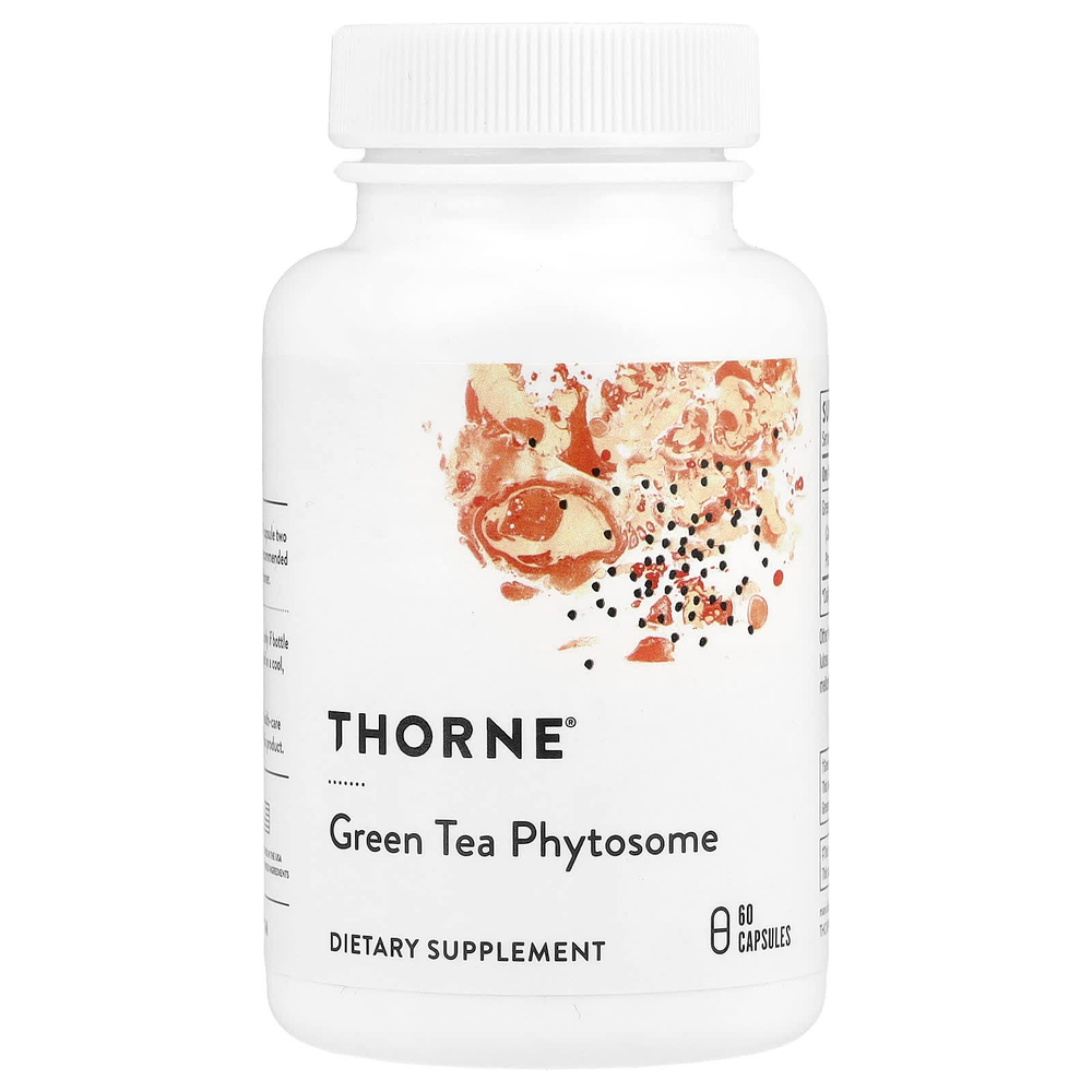 Thorne, Green Tea Phytosome, фитосомы зеленого чая, 60 капсул (250 мг в 1 капсуле)