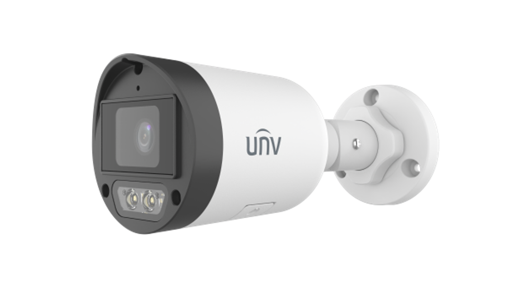 IP-камера Uniview IPC2124LB-AF28K-DL2 (2.8 мм) 4Мп, цилиндрическая, с двойной подсветкой и микрофоном