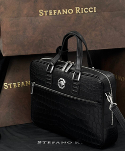 Портфель Stefano Ricci из кожи крокодила