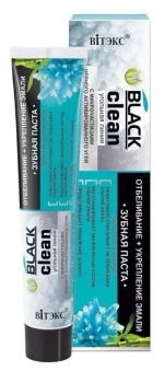 Витэкс BLACK CLEAN Зубная паста «УКРЕПЛЕНИЕ ЭМАЛИ» МИНЕРАЛЫ мертвого моря 85 мл