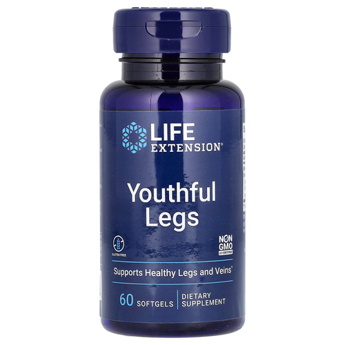 Life Extension, Youthful Legs, добавка для молодости ног, 60 капсул (250 мг в 1 капсуле)