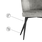Стул на металлокаркасе Woodville Gref gray, black, ножки черные