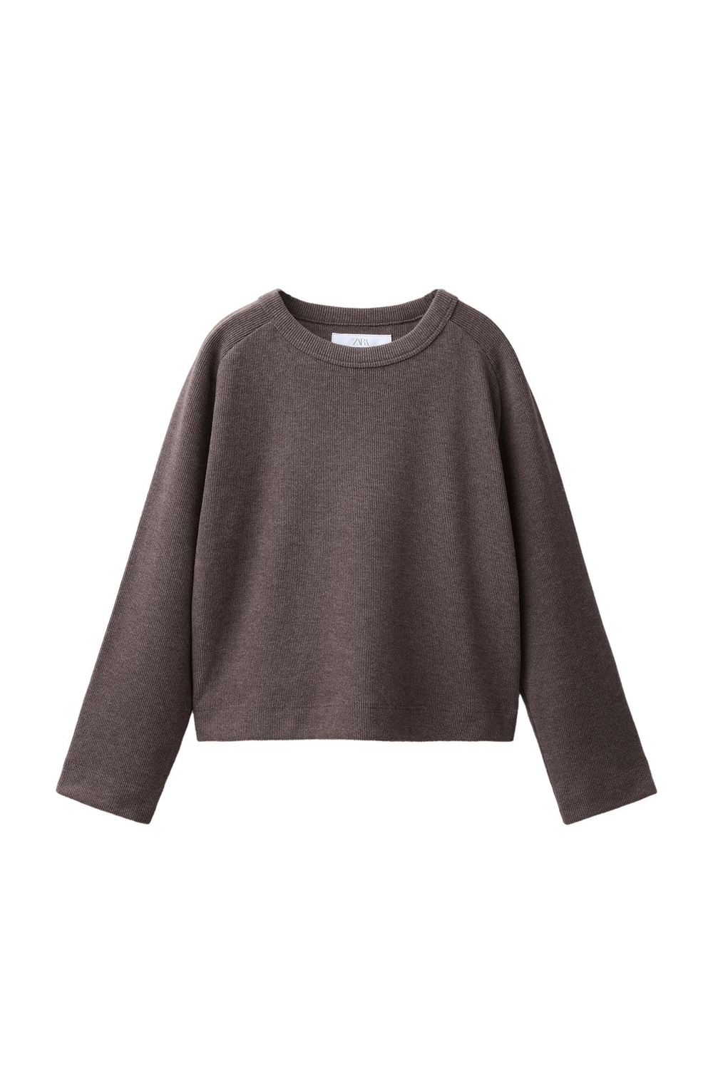 ZARA ФУТБОЛКА SOFT TOUCH, КОРИЧНЕВЫЙ