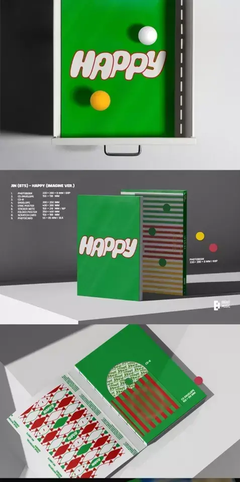 Альбом JIN BTS - HAPPY (Imagine ver.)