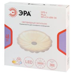 Светильник потолочный светодиодный ЭРА Классик без ДУ SPB-6 Muze 48W-5K WH+CH 5000К белый/шампань | Светильники SPB-6 без ДУ