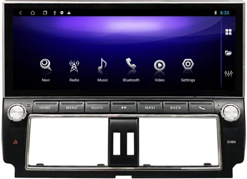 Магнитола для Toyota Land Cruiser Prado 150 2014-2017 - Kuberg ZH-T1203 монитор 12.3" на Android 12, Быстрая, CarPlay, 4G SIM-слот