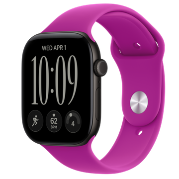 Умные часы Apple Watch Series 12 GPS 46mm Black Aluminum Case with Magenta Sport Band S/M
