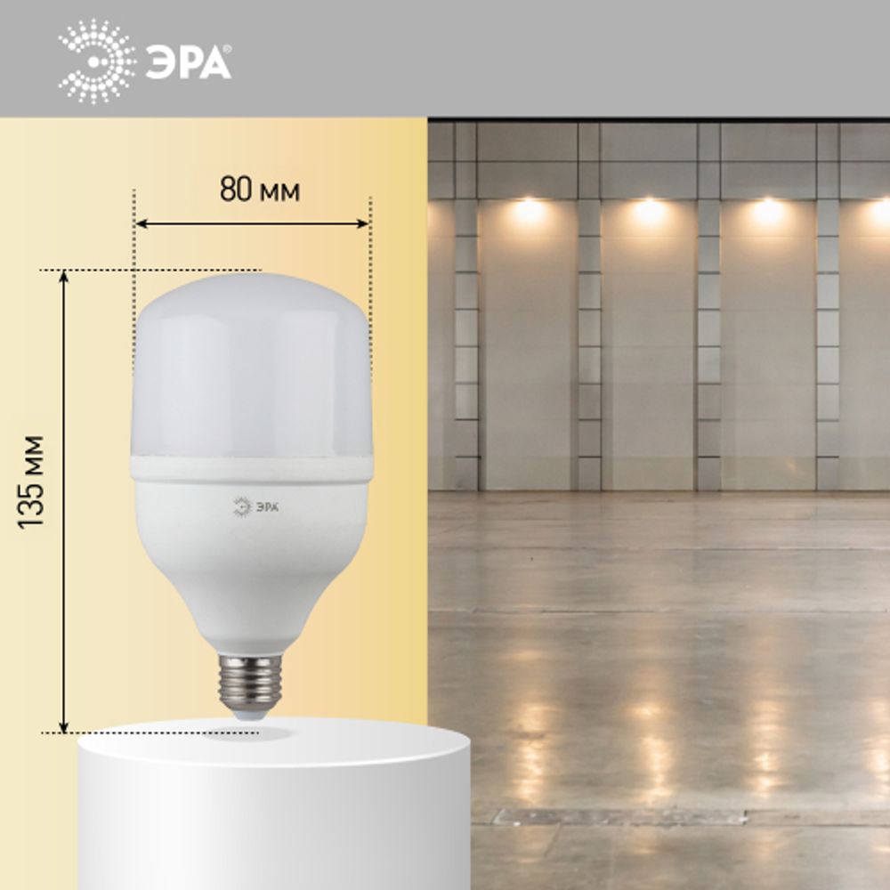 Лампа светодиодная POWER ЭРА STD LED T100-30W-2700-E27 30Вт колокол теплый белый свет Е27 | Лампы cветодиодные POWER