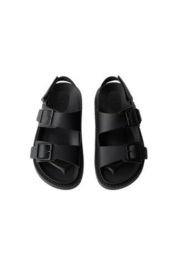 ZARA САНДАЛИИ С ПРЯЖКАМИ, ЧЕРНЫЙ