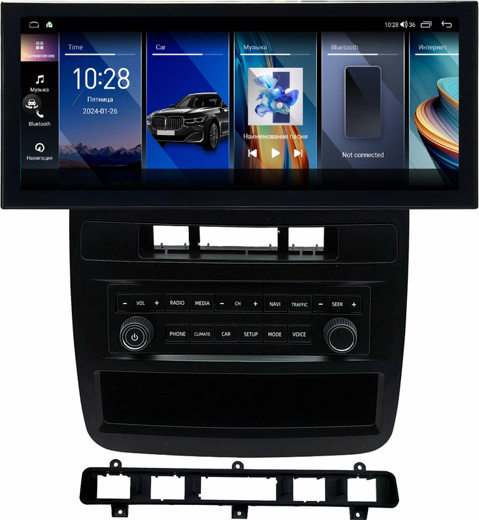 Магнитола для Volkswagen Touareg 2 2010-2018 - Kuberg монитор 12.3" в стиле LEXUS на Android 12, 2К экран, Быстрая, CarPlay, 4G SIM-слот