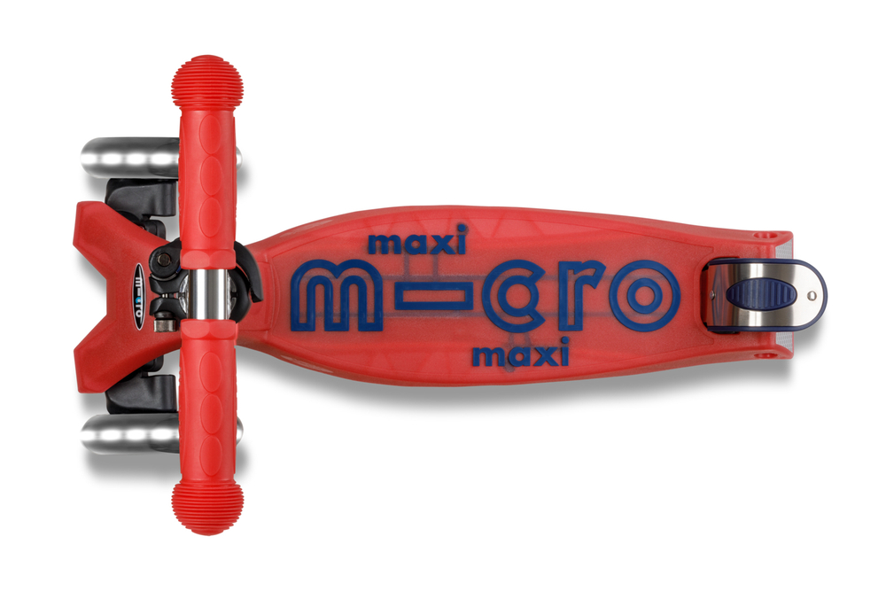 Самокат Maxi Micro Deluxe Glow Plus (светящийся) LED красное сияние