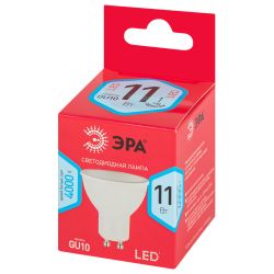 Лампа светодиодная ЭРА RED LINE LED MR16-11W-840-GU10 R 11Вт софит нейтральный белый свет GU10 | Лампы cветодиодные Точечные (Софиты) (MR, PAR)
