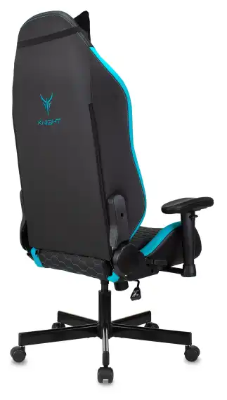 Кресло игровое Knight Neon черный/голубой соты экокожа с подголов. крестов. металл