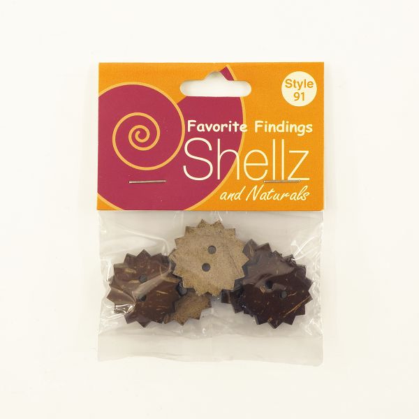 Пуговицы кокос 2 прокола, Shellz & Natural Coconut, 01 натуральный, 5 шт, Blumenthal Lansing