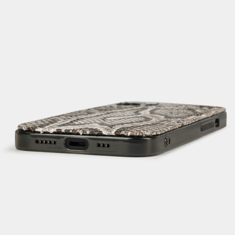 Чехол для iPhone 15 из кожи питона, цвета Natur