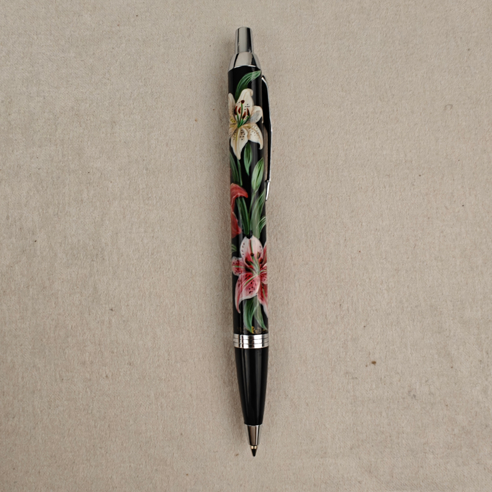 Коллекционная ручка Parker шариковая "Роскошные лилии" с ручной росписью в коробке
