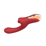 Красный вагинально-клиторальный вибратор с вакуумной стимуляцией Secwell Suction Vibrator Magic Wand G-Spot and Clitoris SW3044 Red