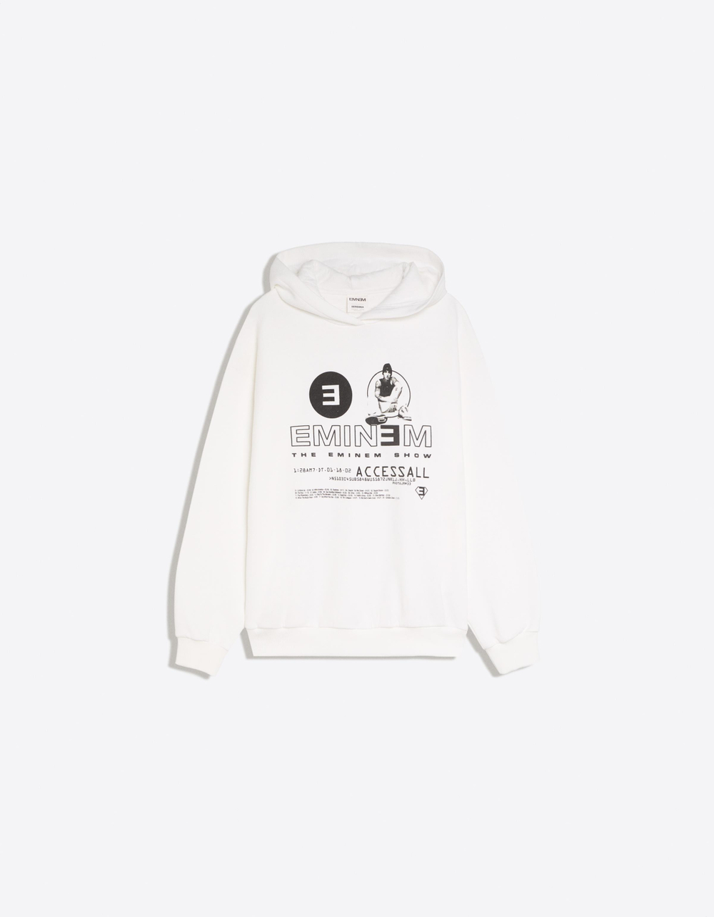Женское худи EMINEM белого цвета - BERSHKA