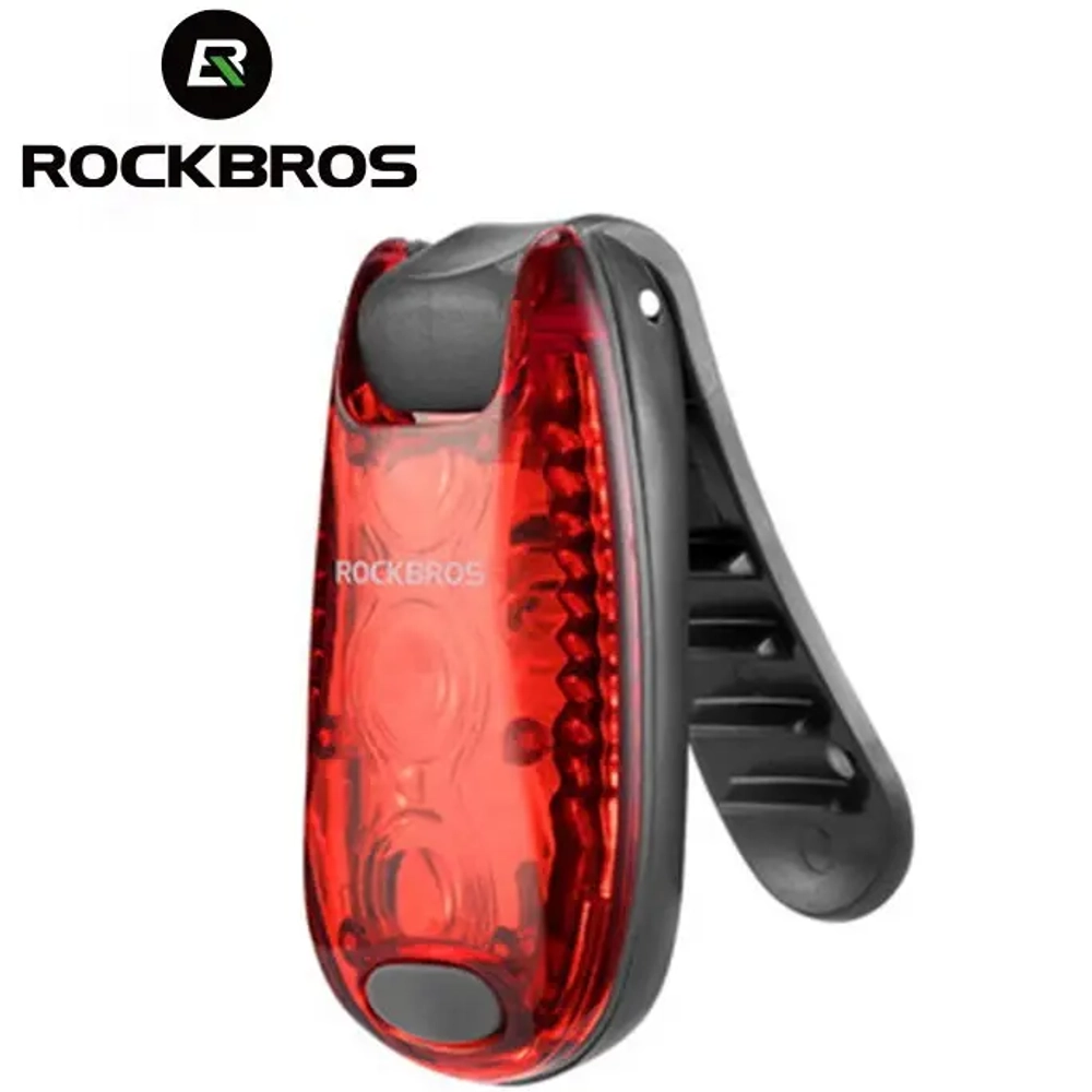 Фонарь велосипедный, задний Rockbros ZPWD-1 (питание CR2032, 3 режима, клипса)