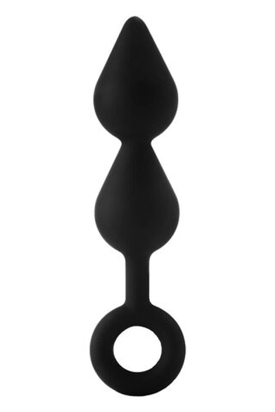 Черный анальный стимулятор XL Double Drop Plug - 20 см. (Цвет: черный)