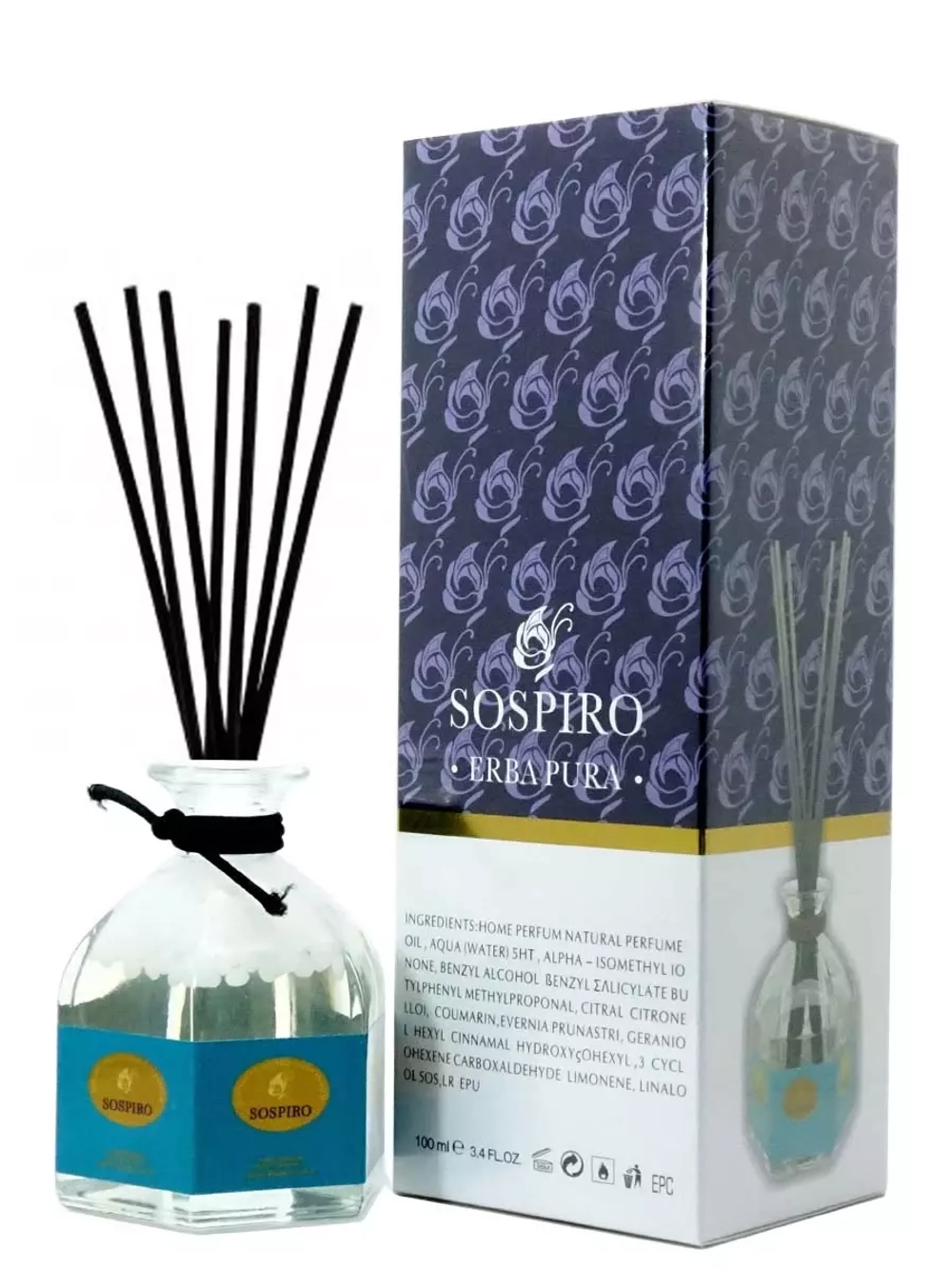 ERBA PURA Sospiro, ароматический диффузор 100 ml