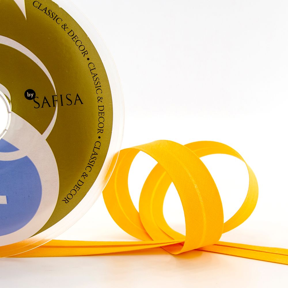 Косая бейка хлопок/полиэстер 20 мм / 25 метров, 33 св.оранжевый, Safisa (Spiral)