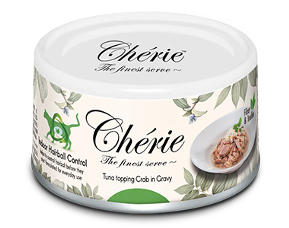 Pettric Cherie - Hairball Control Консервы для кошек Тунец с мясом Краба в подливе, 80гр