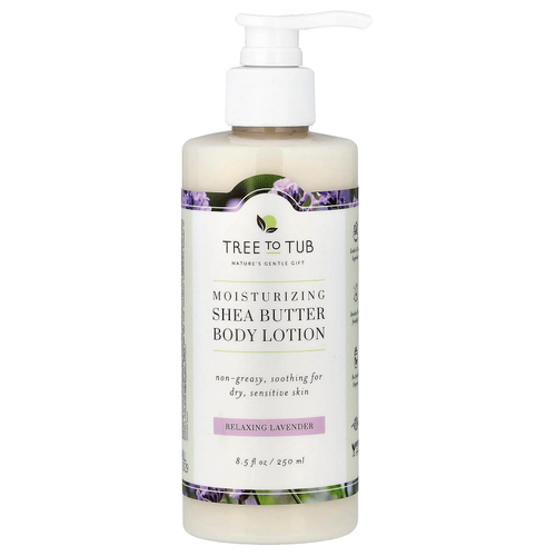 Tree To Tub, увлажняющий лосьон для тела с маслом ши, нежирный, для увлажнения сухой и чувствительной кожи, лаванда, 250 мл (8,5 жидк. унции)