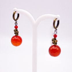 Авторские серьги из сердолика