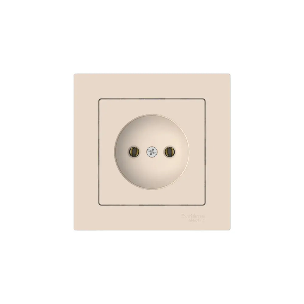 Atlas Design розетка без заземления без шторок, 16А, в сборе, быстрозажим. клем., Бежевый