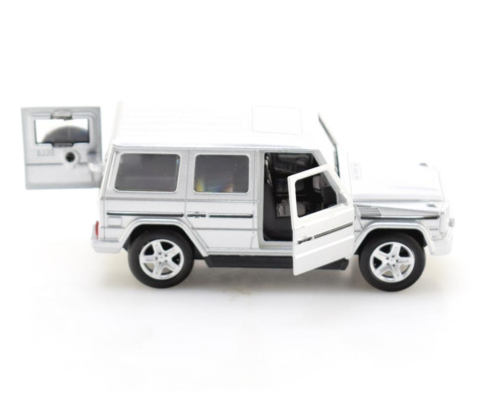 Модель ин. мет. "Mercedes-Benz G-Class" 12см, двери, багаж, серебристый, коробка G-СLASS-SL (Технопарк)