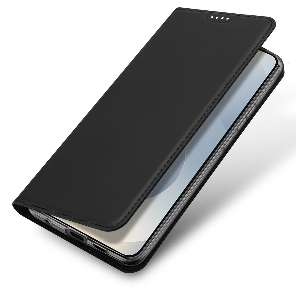 Чехол книжка из PU кожи черного цвета от Dux Ducis для Samsung Galaxy S25+, серия Skin Pro Series Case