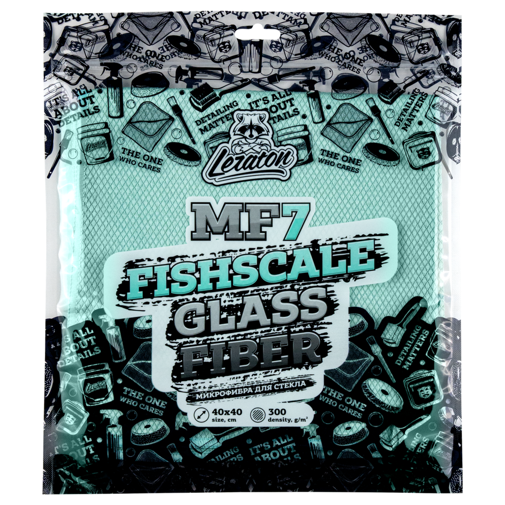 LERATON Микрофибра для стекла РЫБЬЯ ЧЕШУЯ FISHSCALE GLASS FIBER MF7 40×40 см 300 гр/м2