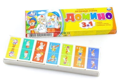 Домино 3в1 пласт. "Любимые герои" К.Чуковский 4690590112120 (Умка)
