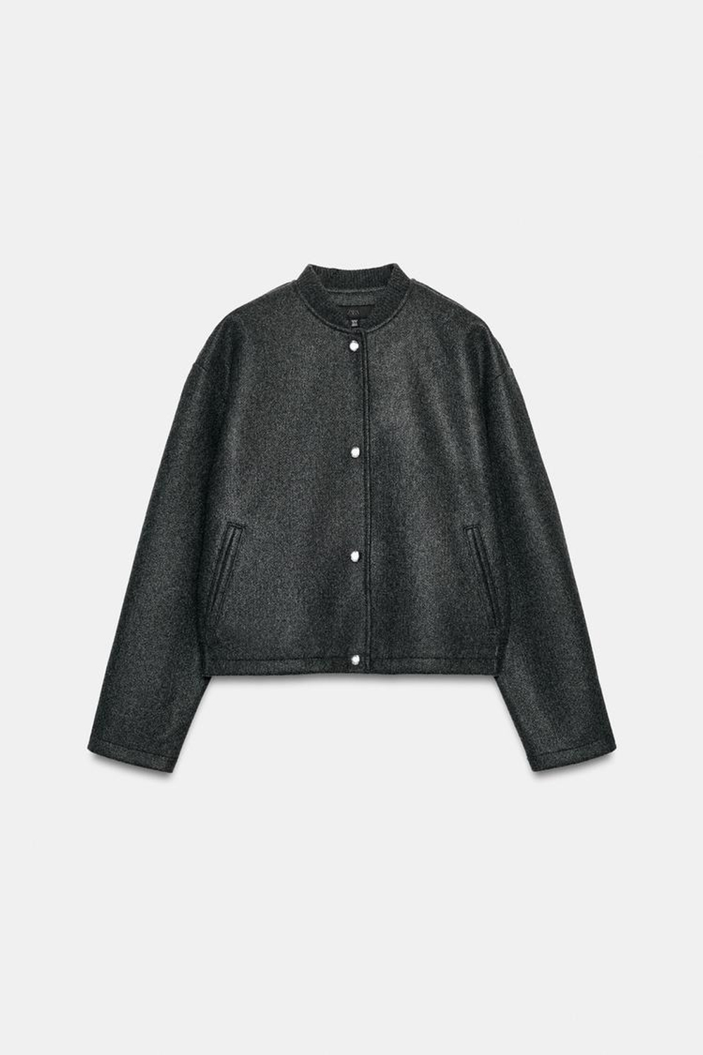 ZARA БОМБЕР ИЗ МЯГКОЙ ТКАНИ, СЕРЫЙ