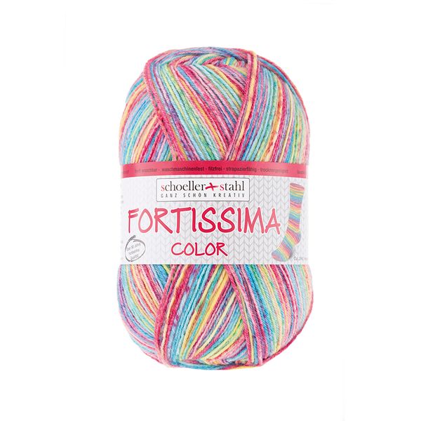 Пряжа Austermann (Аустерманн) Fortissima Socka 4-fach color / уп.5 мот. по 100 г, 420м, радуга