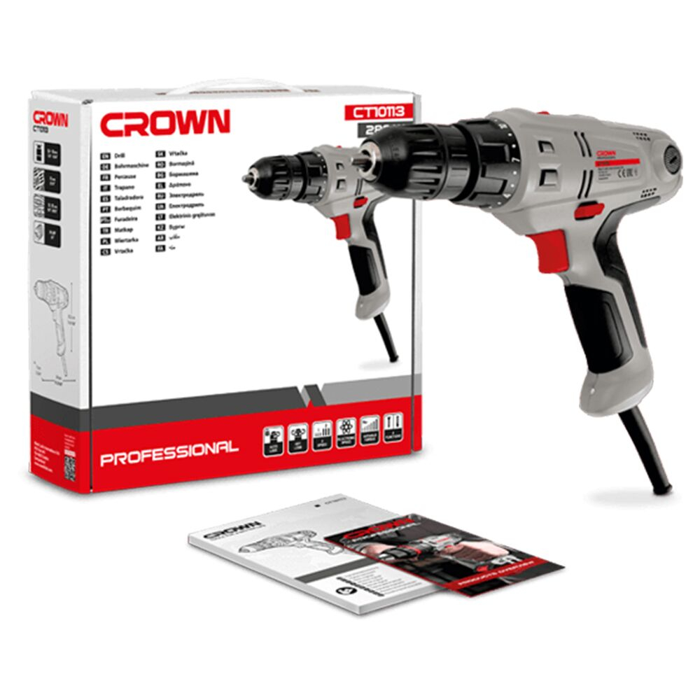 Дрель-шуруповерт Crown Profi 280Вт 22Нм
