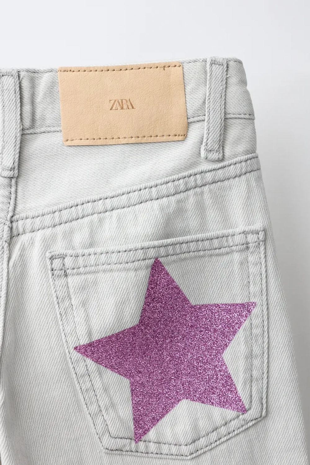 ZARA ДЖИНСЫ WIDE LEG СО СТРАЗАМИ, СЕРЫЙ МЕЛАНЖ