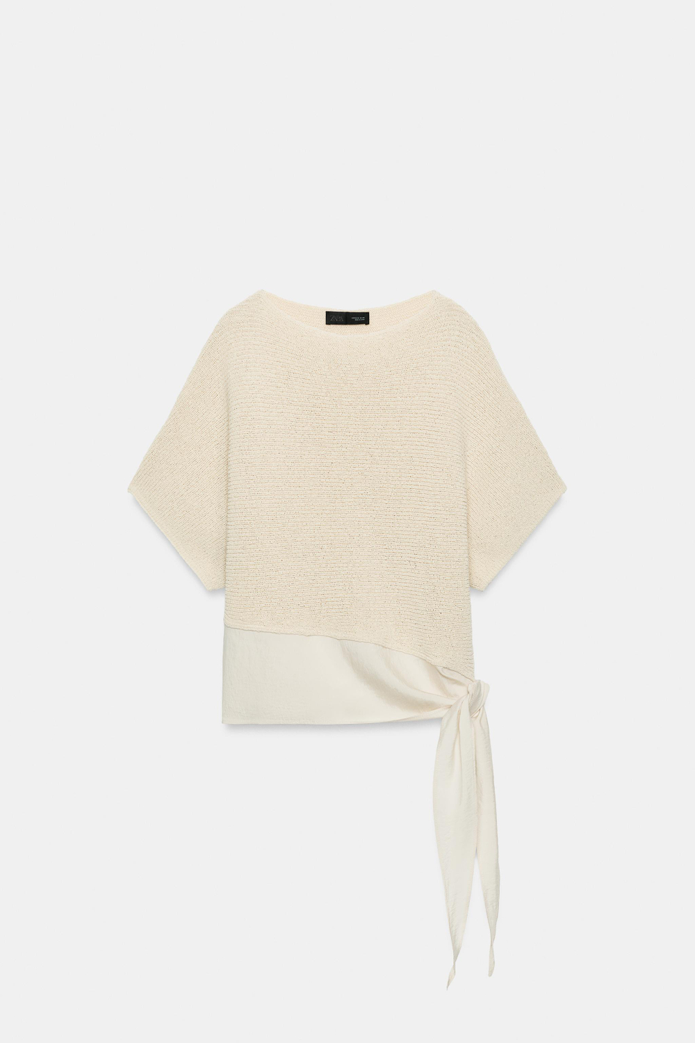 КОМБИНИРОВАННЫЙ ТРИКОТАЖНЫЙ ТОП С УЗЛОМ — ZARA