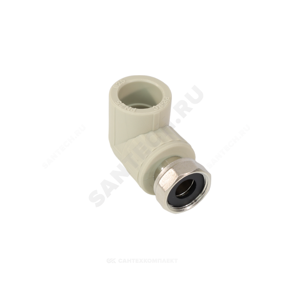 Угольник PP-R комбинированный серый Дн 20х3/4" с накидной гайкой VALFEX 10138120Г