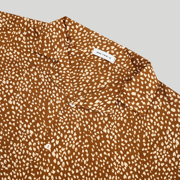Short Sleeve Shirt Brown Giraffe