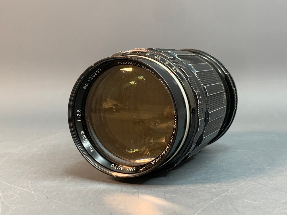 Komura Sankyo Koki 135mm f/2.8 с переходником на Canon, царапины