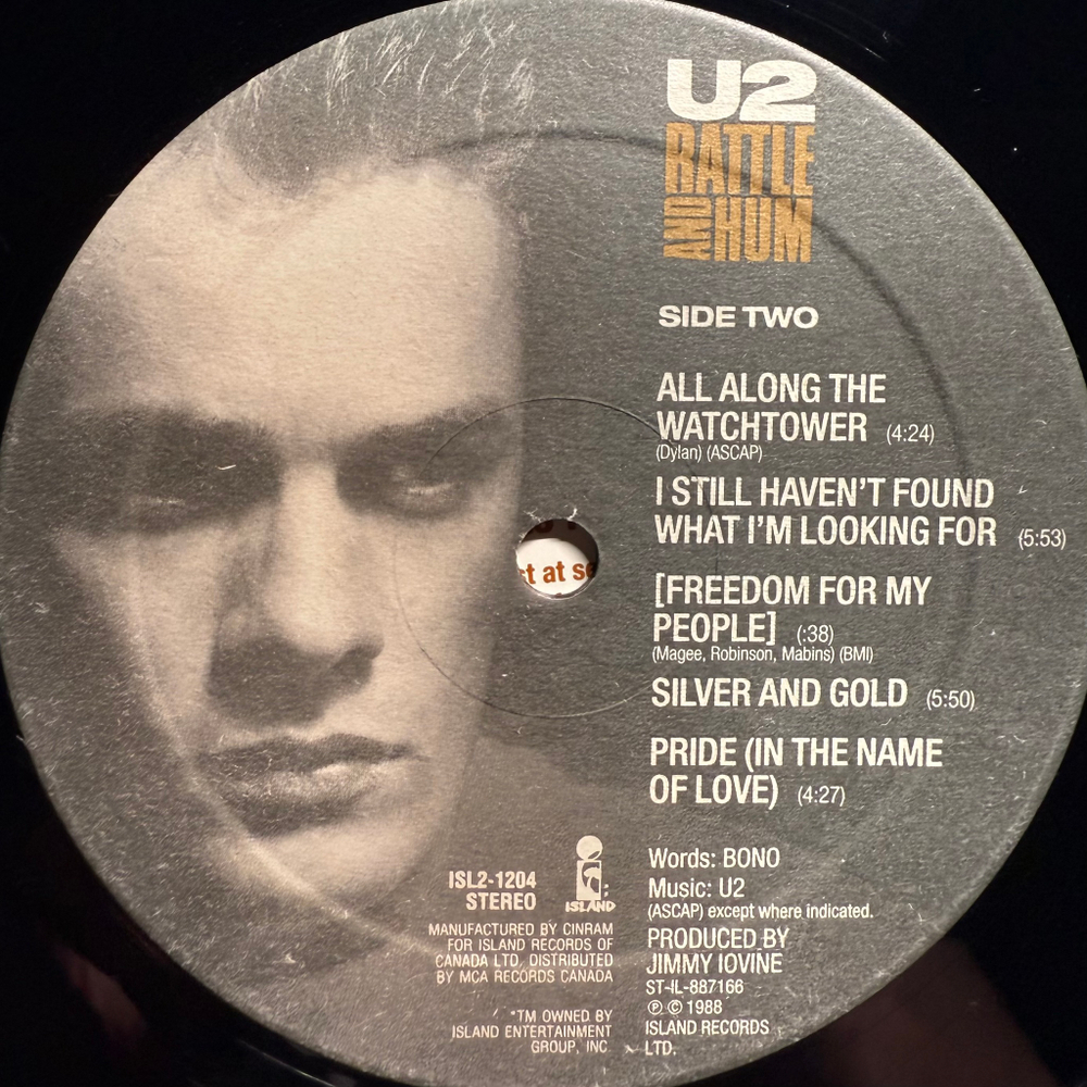 U2 ‎– Rattle And Hum 2LP (Канада 1988г.)