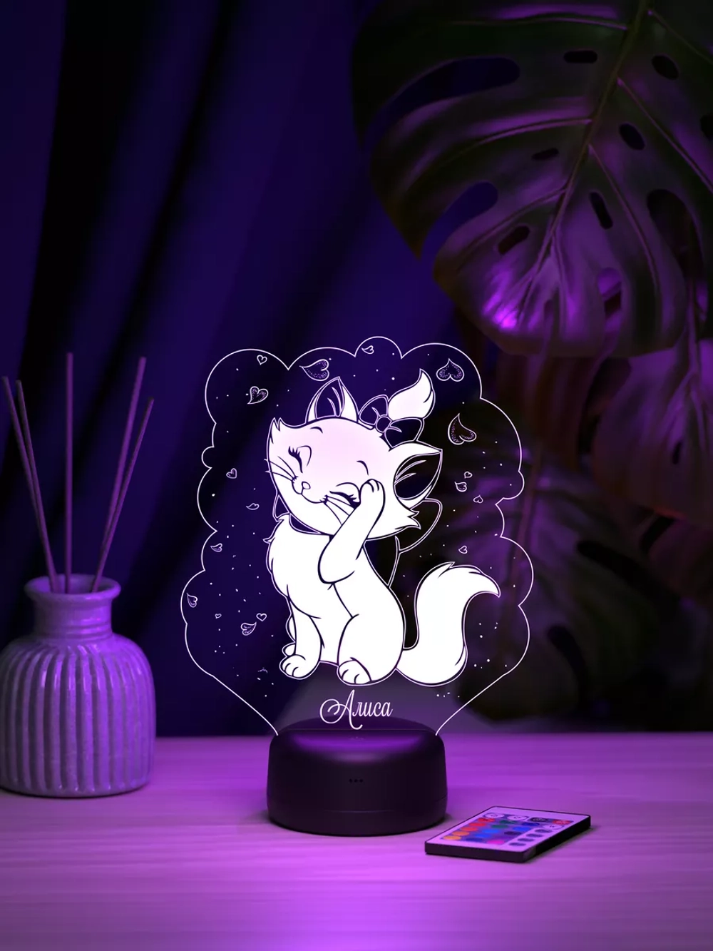 Светильник именной "Кошечка Алиса"