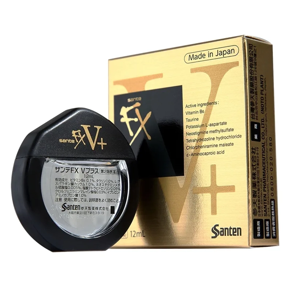 Santen FX V+ | Витаминные капли | от усталости глаз | 12 мл